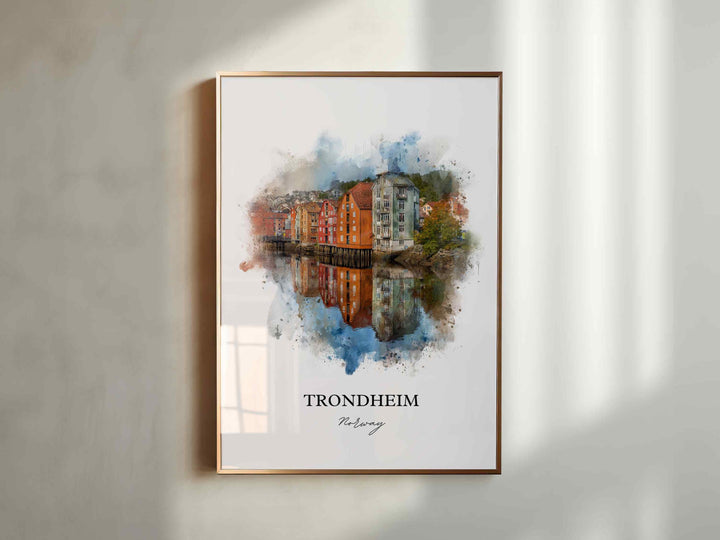 Trondheim, Norway – Watercolor Art Print
