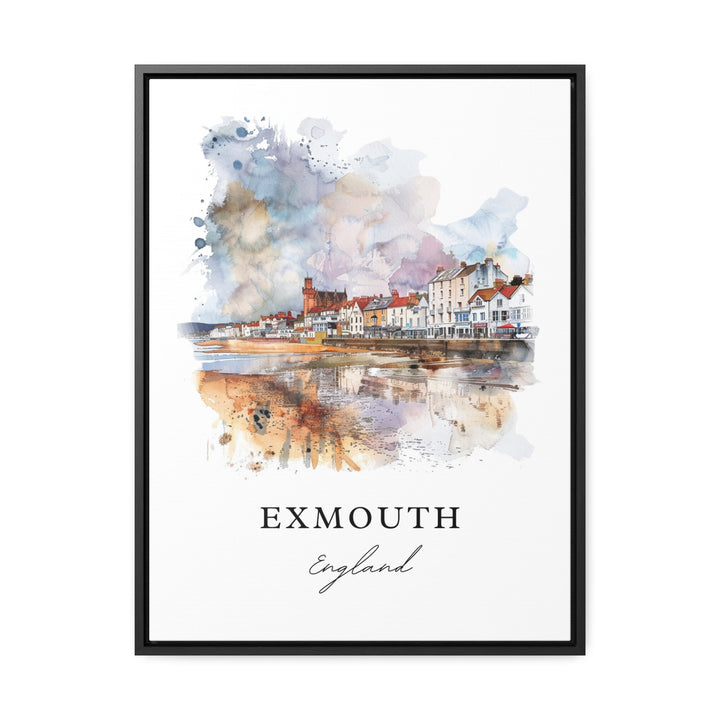 Exmouth England Art, Exmouth Print, Exmouth Watercolor Art, Exeter England Gift,