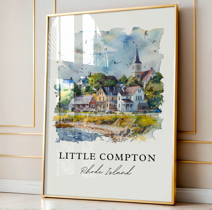 Little Compton RI Art, Little Compton Print, Newport Watercolor RI, Rhode Island Art Gift,