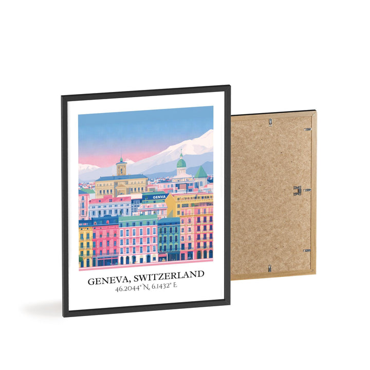 Geneva Switzerland Art, Geneva Retro Travel Art, Geneva Home Decor, Geneva Gift, Switzerland Travel Art, Travel Prints, Housewarming Gift
