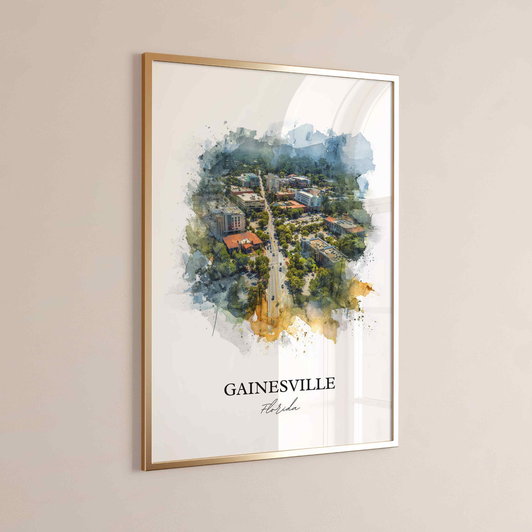 Gainesville, Florida – Watercolor Art Print