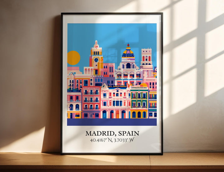 Madrid Spain Art, Madrid Retro Travel Art, Madrid Home Decor, Madrid Spain Gift, Spain Travel Art, Travel Prints, Housewarming Gift