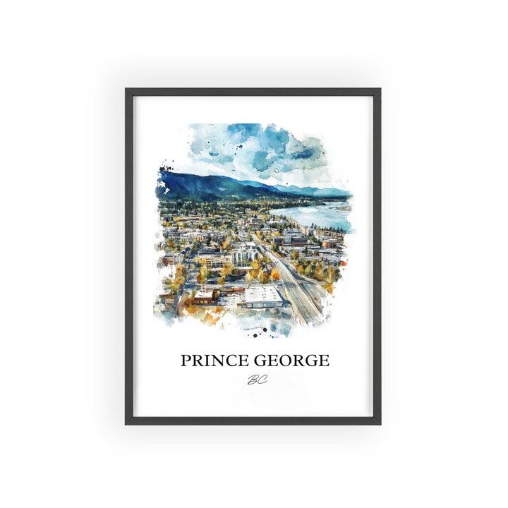 Prince George, Canada – Watercolor Art Print