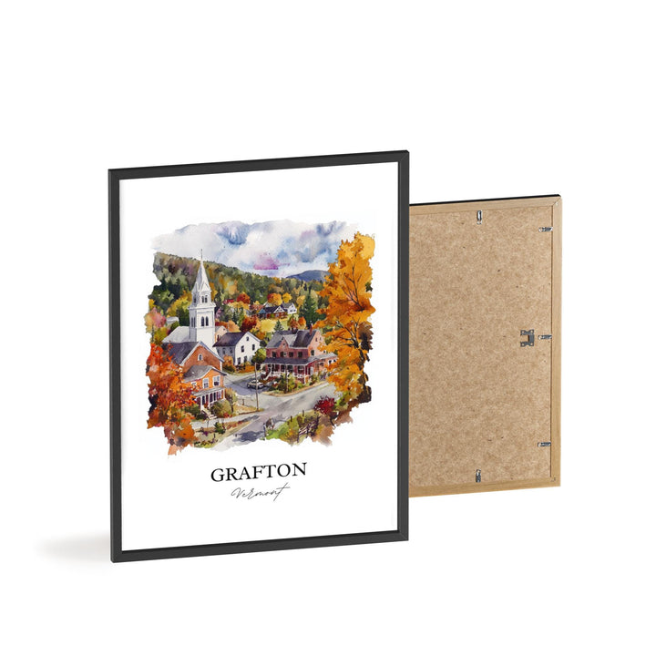 Grafton VT Wall Art, Windham County Print, Vermont Watercolor Art, Grafton Vermont Gift, Travel Print, Travel Poster, Housewarming Gift
