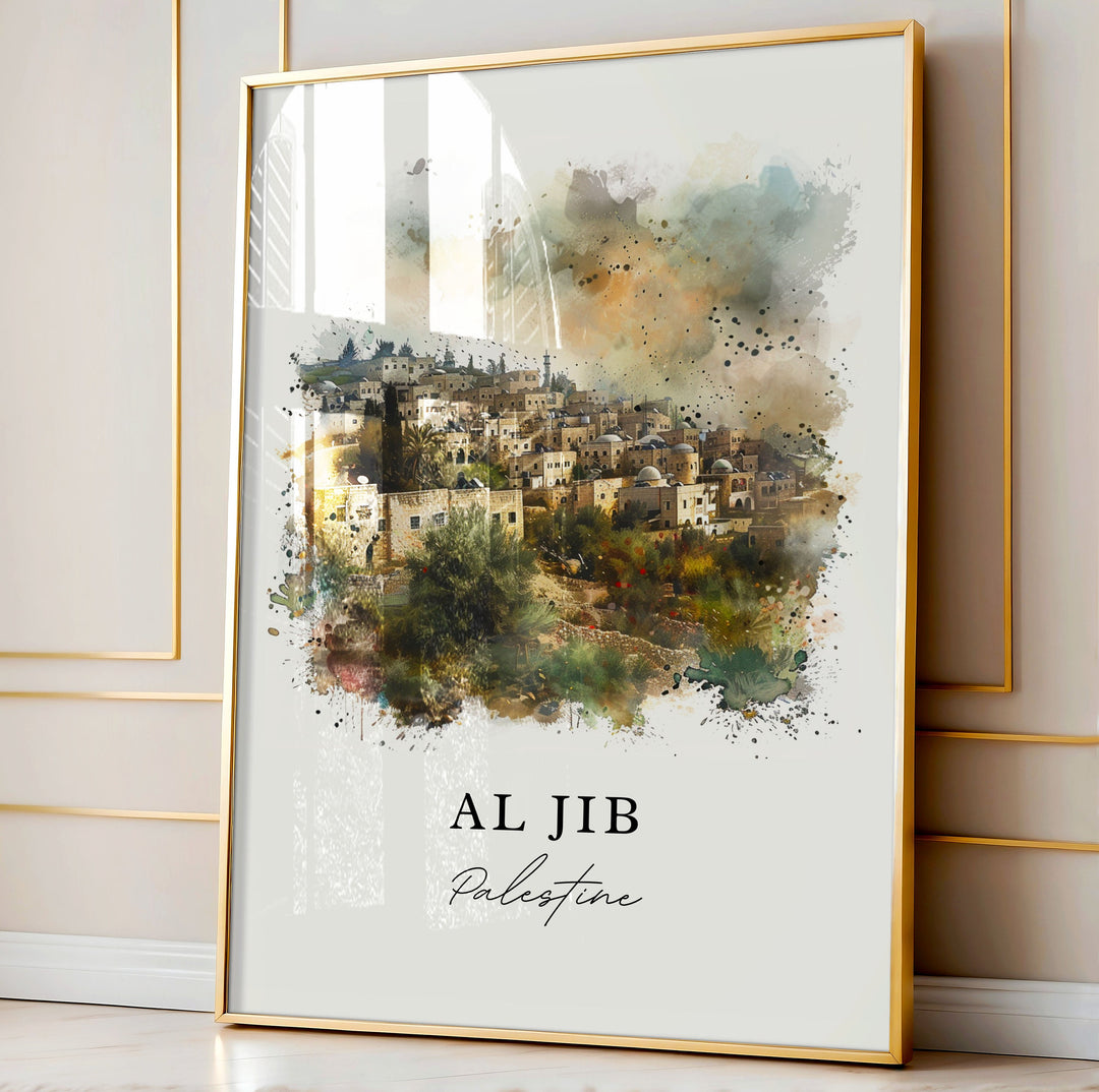 Al Jib Palestine Wall Art, Al-Jib Print, Palestine Wall Art, Al Jib Gift, Travel Print, Travel Poster, Travel Gift, Housewarming Gift