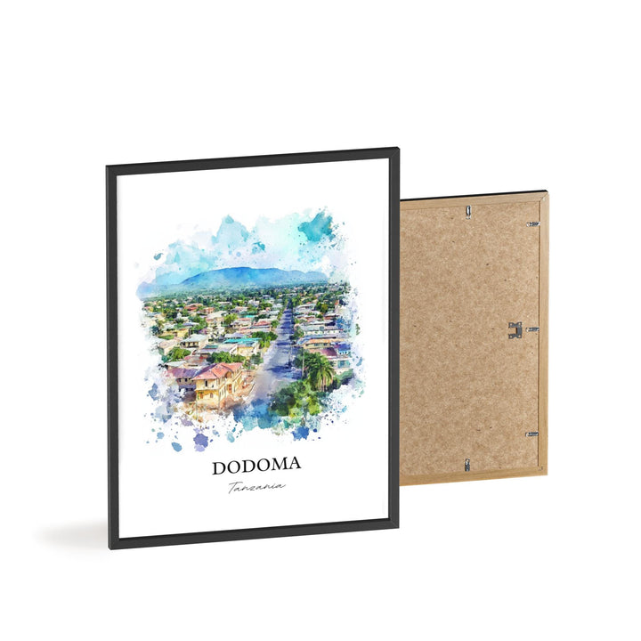 Dodoma Wall Art, Dodoma City Print, Tanzania Watercolor Art, Dodoma Tanzania Gift, Travel Print, Travel Poster, Housewarming Gift