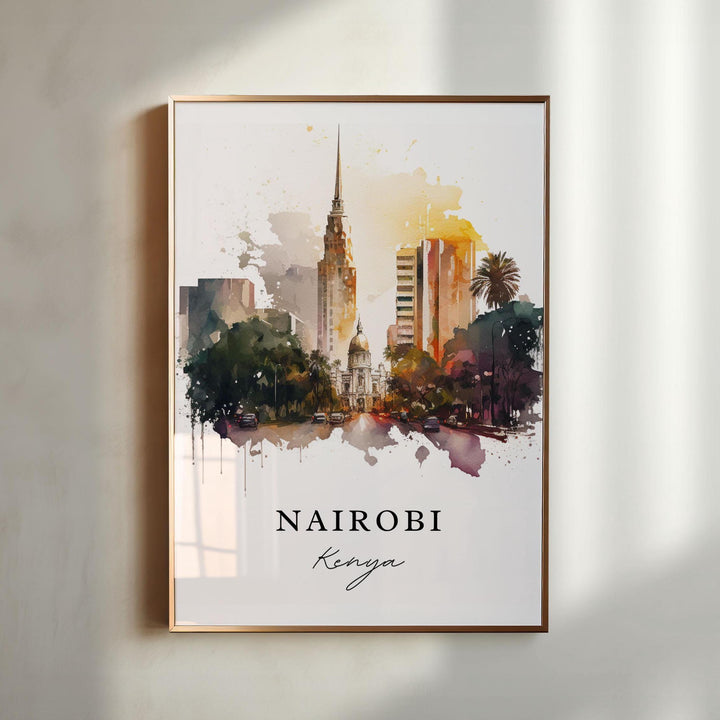 Nairobi Kenya wall art - Kenya, Nairobi poster, Nairobi Wedding gift, Nairobi Birthday present, Custom Text, Personalised Gift