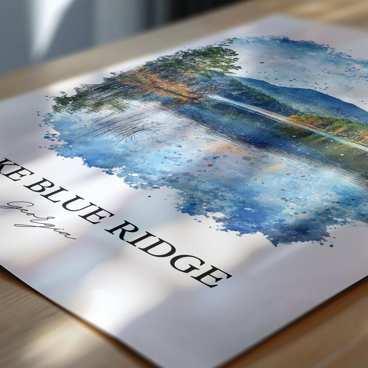 Lake Blue Ridge Wall Art, Fannin County Print, Blue Ridge Artwork, Lake Blue Ridge Gift, Travel Print, Travel Poster, Housewarming Gift