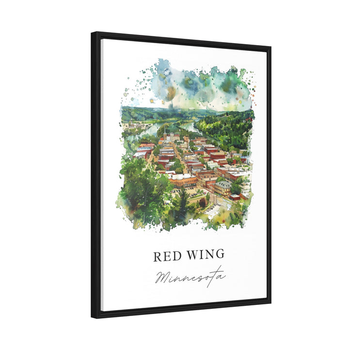 Red Wing MN Wall Art, Red Wing Minnesota Print, Red Wing Watercolor, Barn Bluff MN Gift,