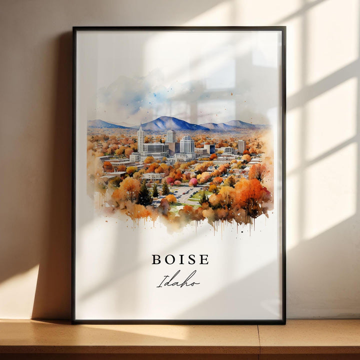 Boise Idaho wall art - Idaho, Boise poster, Boise Wedding gift, Boise ID skyline Birthday present, Custom Text, Personalized Gift