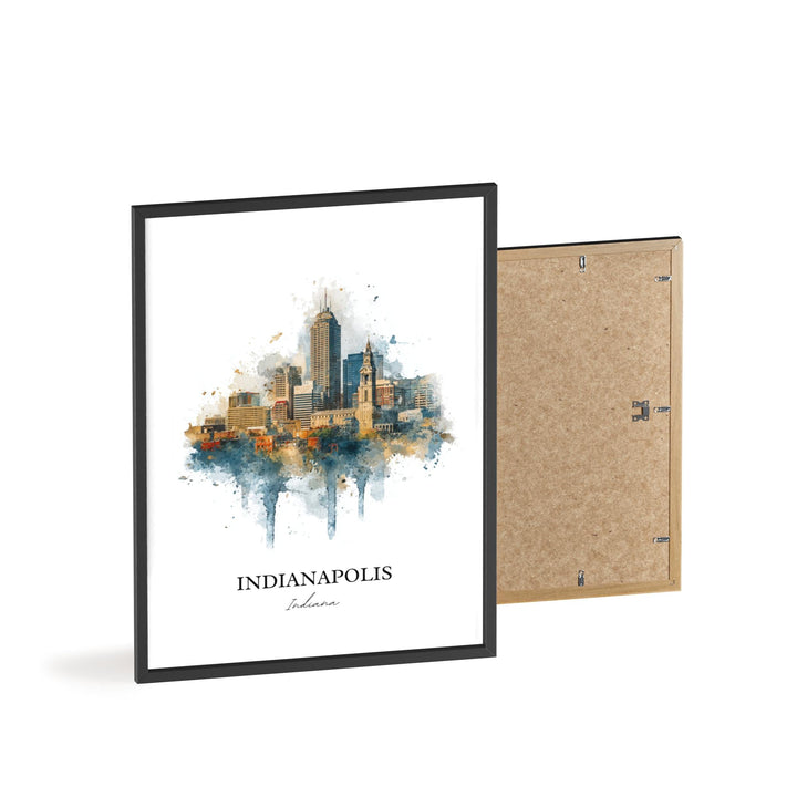 Indianapolis Wall Art, Indianapolis Print, Indy Watercolor Art, Indiana Gift, Travel Print, Travel Poster, Housewarming Gift