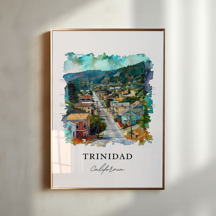 Trinidad California Art, Trinidad CA Print, Humboldt County Watercolor, Trinidad CA Gift, Travel Poster, Housewarming Gift
