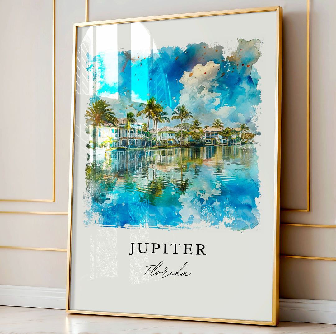 Jupiter FL Art Print, Jupiter Print, Florida Wall Art, Jupiter FL Gift, Travel Print, Travel Poster, Travel Gift, Housewarming Gift