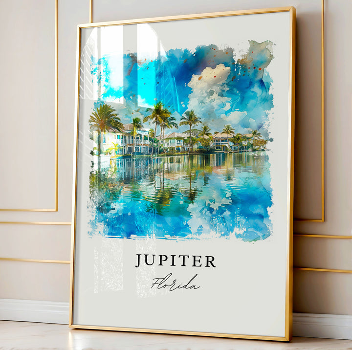 Jupiter FL Art Print, Jupiter Print, Florida Wall Art, Jupiter FL Gift, Travel Print, Travel Poster, Travel Gift, Housewarming Gift