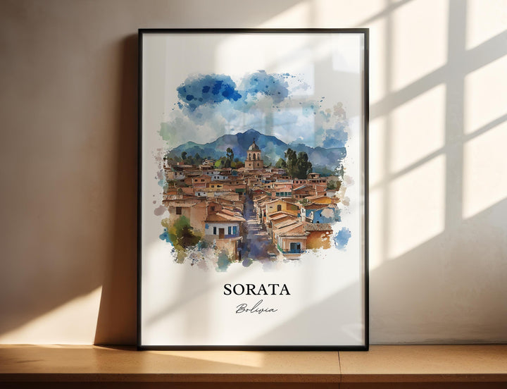 Sorata, Bolivia – Watercolor Art Print