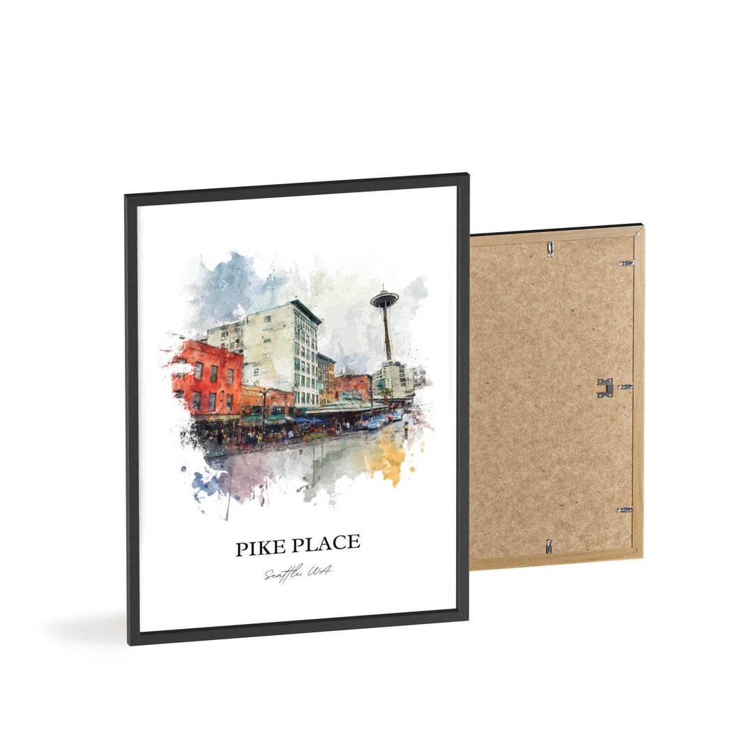 Pike Place, Washington – Watercolor Art Print