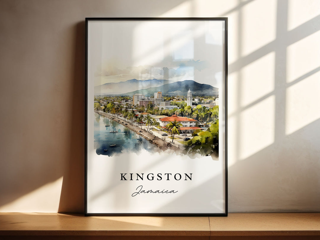 Kingston Jamaica wall art - Jamaica, Kingston poster, Kingston Jamaica Wedding gift, Birthday present, Custom Text, Personalized Gift