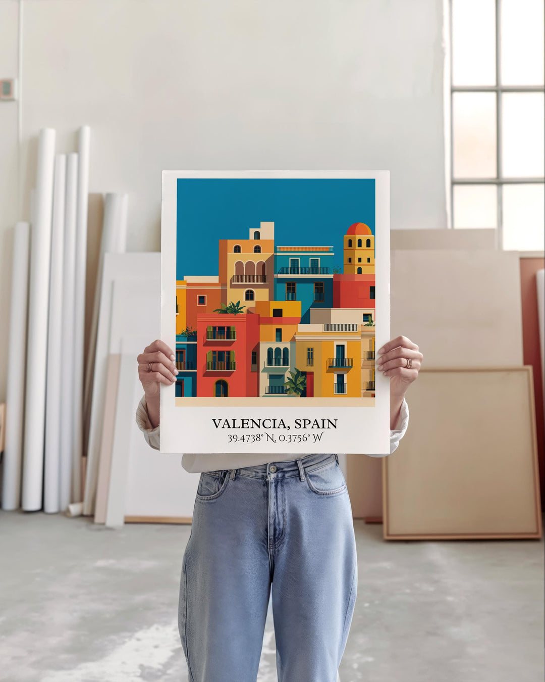 Valencia Spain Art, Valencia Retro Travel Art, Valencia Spain Home Decor, Spain Gift, Spain Travel Art, Travel Prints, Housewarming Gift