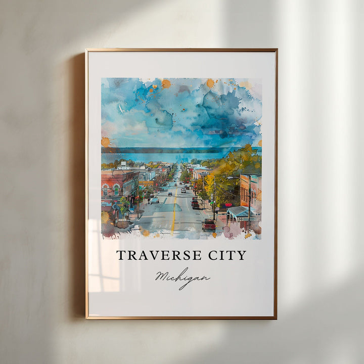 Traverse City MI Art, Traverse City Print, Leelanau County Watercolor, Traverse City Gift,