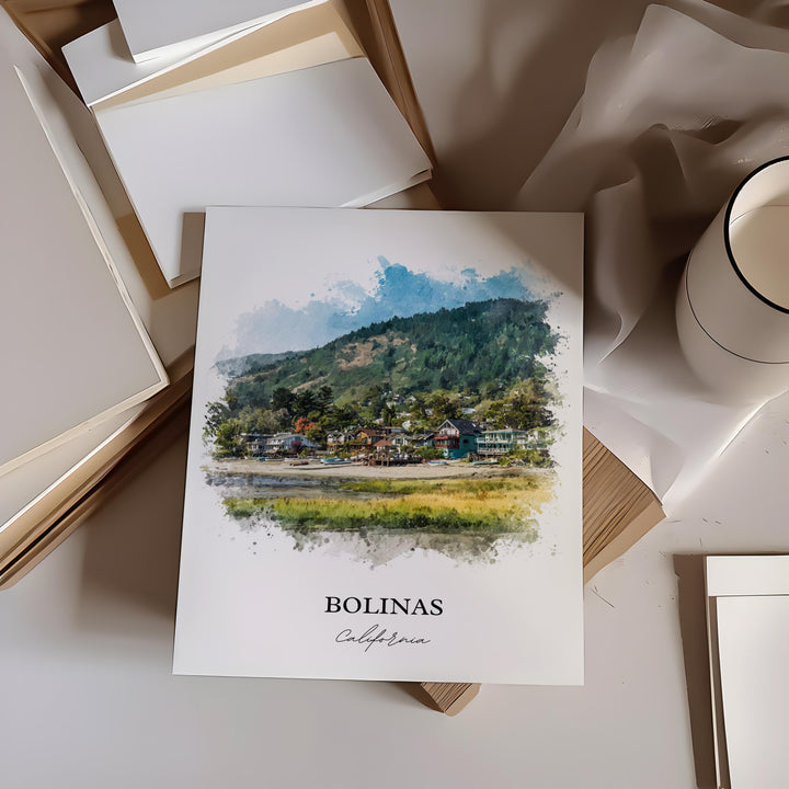 Bolinas, California – Watercolor Art Print