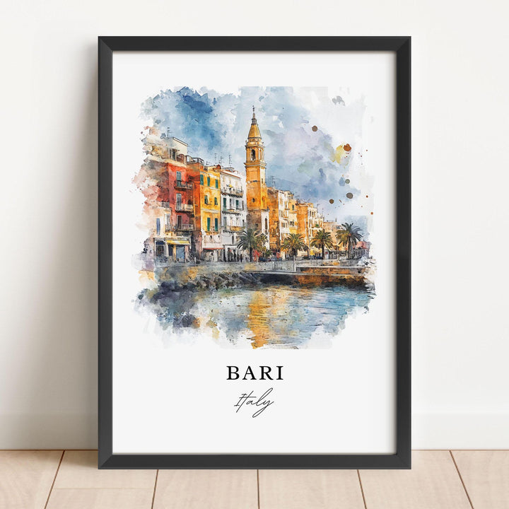 Bari Wall Art - Italy Watercolor Print