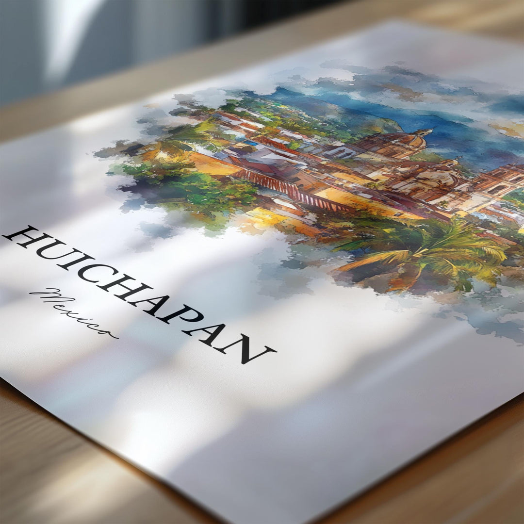 Huichapan Mexico Wall Art, Hidalgo Print, Mexico Watercolor Art, Huichapan Gift, Travel Print, Travel Poster, Housewarming Gift
