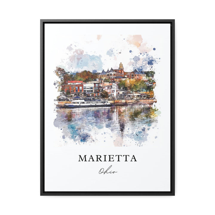 Marietta Ohio Art, Marietta OH Print, Marietta Ohio Watercolor Art, Ohio River Gift,