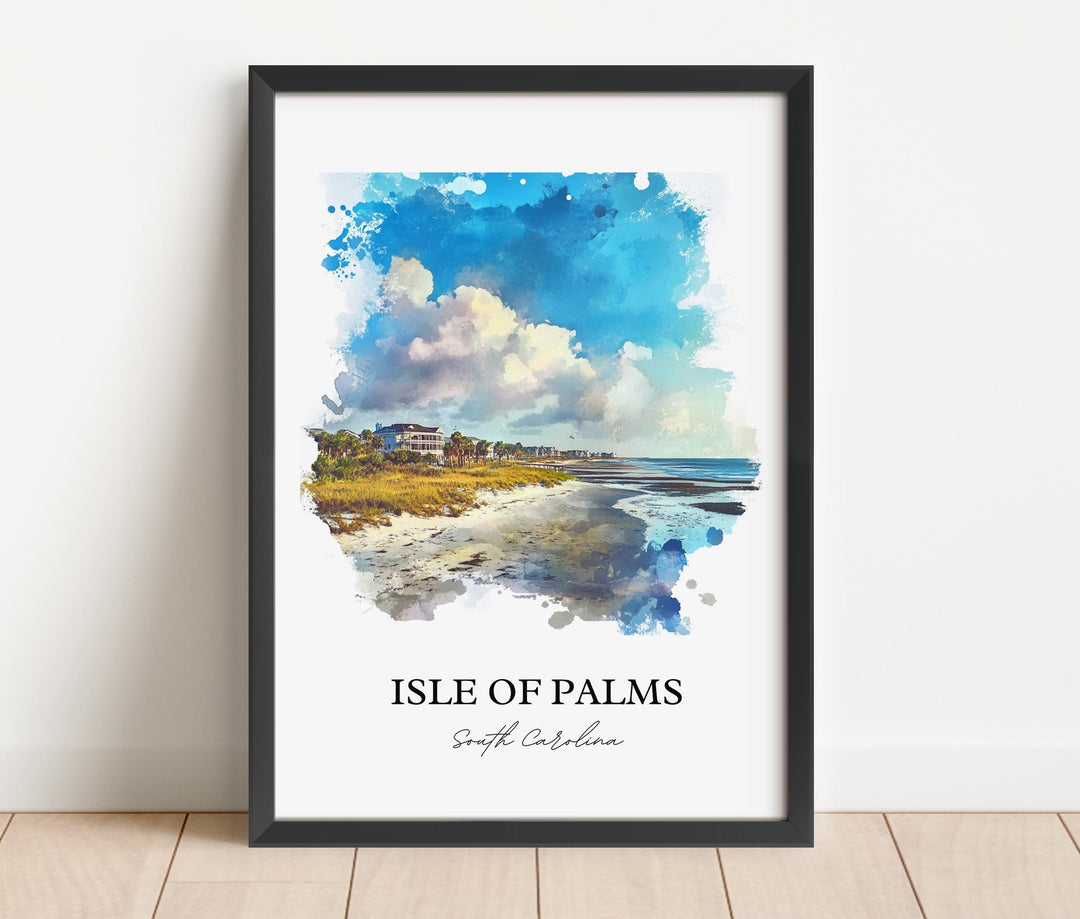 Isle of Palms SC Wall Art, Charleston SC Print, South Carolina Artwork, Isle of Palms Gift, Travel Print, Travel Poster, Housewarming Gift