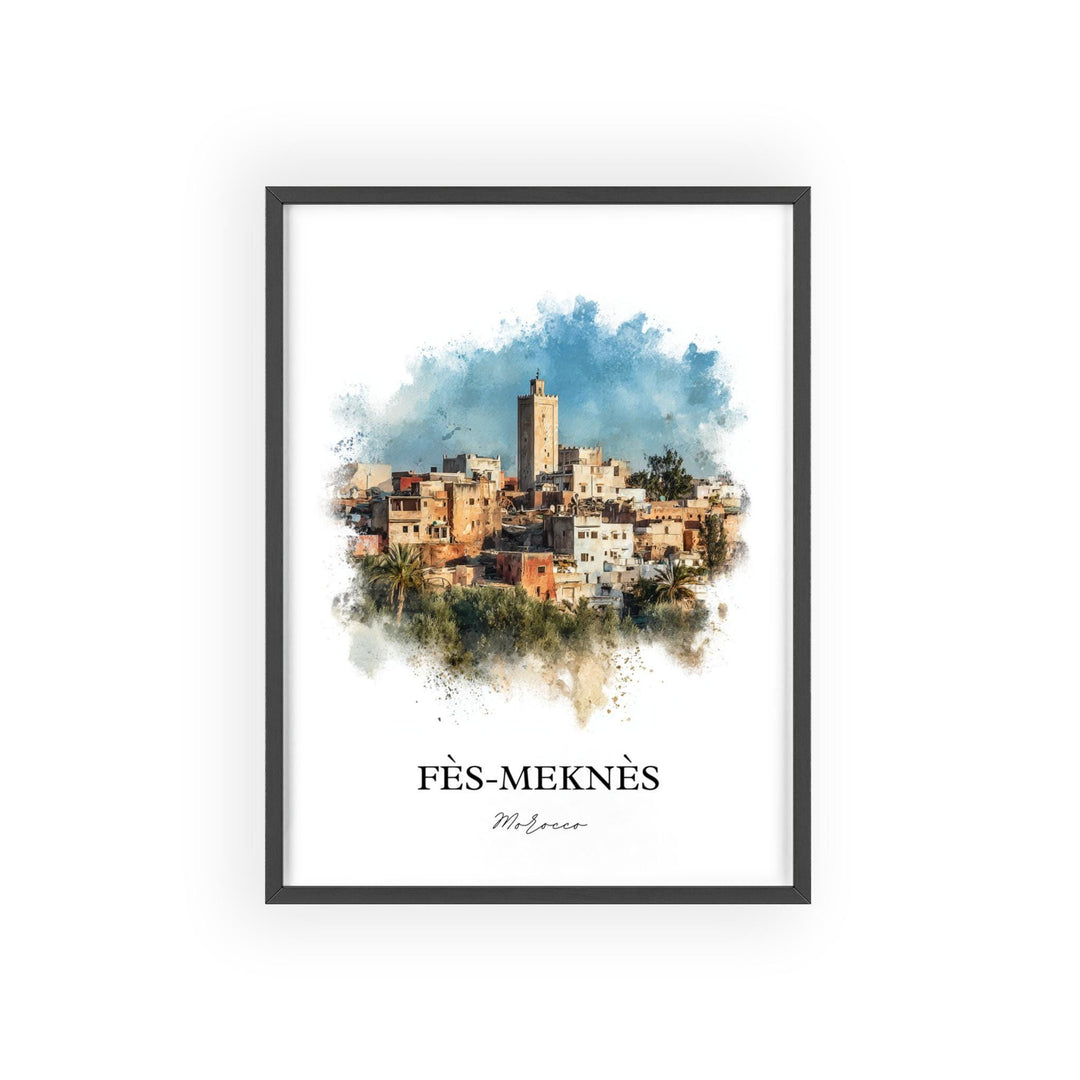 Fès-Meknès, Morocco – Watercolor Art Print