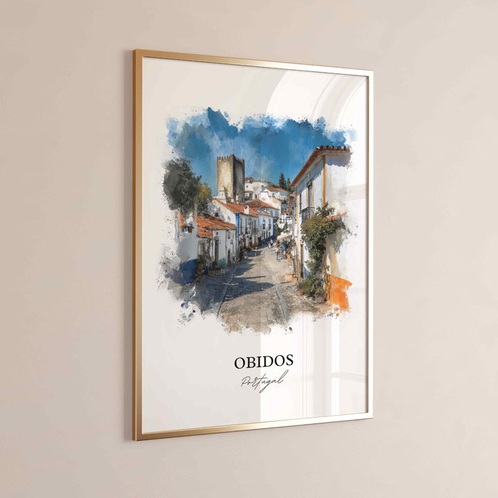 Obidos, Portugal – Watercolor Art Print