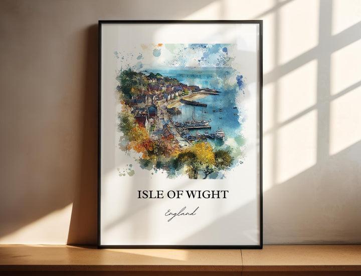 Isle of Wright Wall Art, Isle of Wright Print, England Watercolor Art, Isle of Wright Gift, Travel Print, Travel Poster, Housewarming Gift