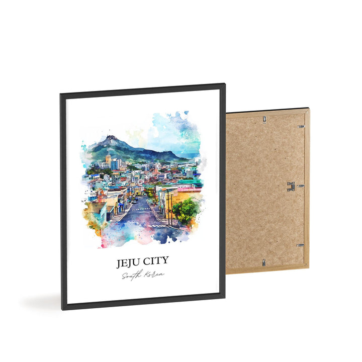 Jeju City, South Korea – Watercolor Art Print