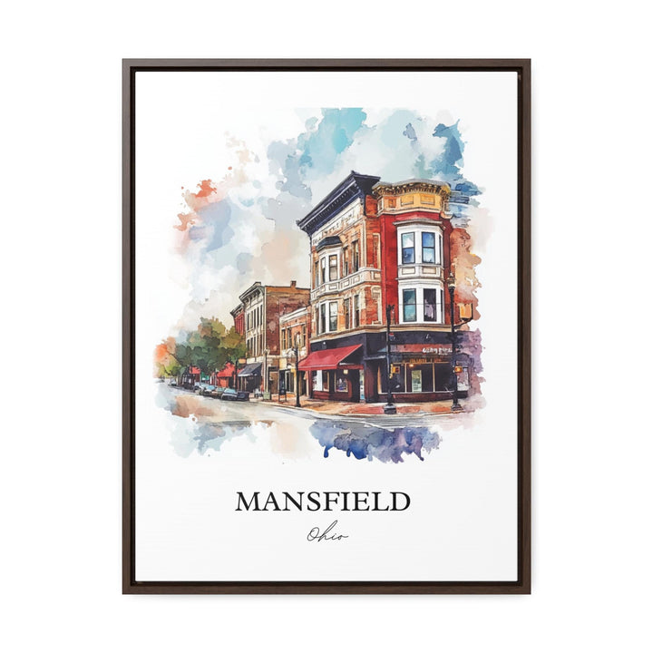 Mansfield OH Wall Art, Richland County Print, Ohio Watercolor Art, Mansfield Ohio Gift, Travel Print, Travel Poster, Housewarming Gift