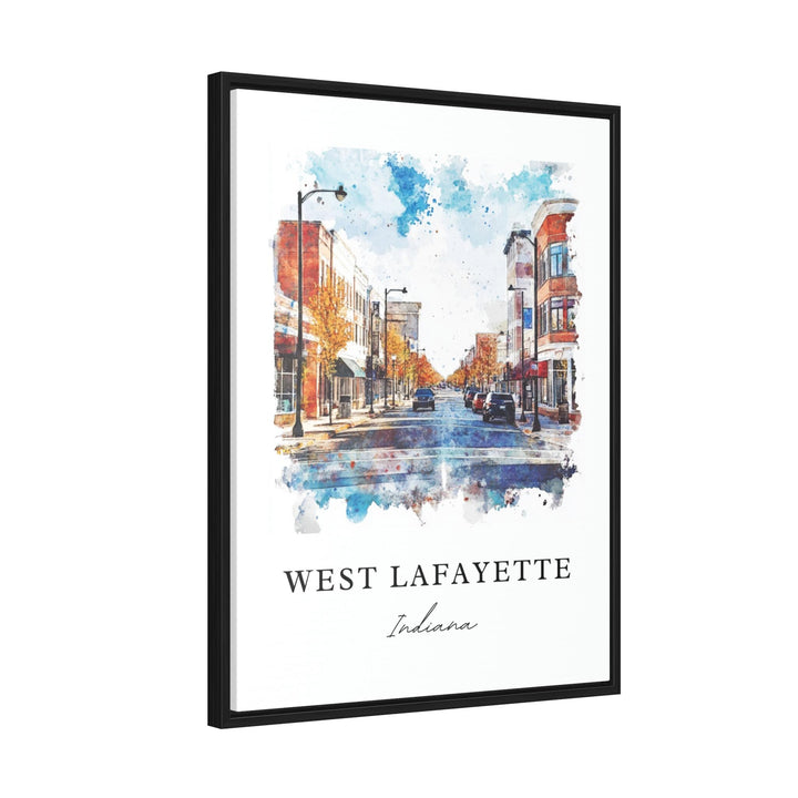 West Lafayette IN Art, West Lafayette Print, W Lafayette Watercolor, Purdue University Gift, Travel Poster, Housewarming Gift