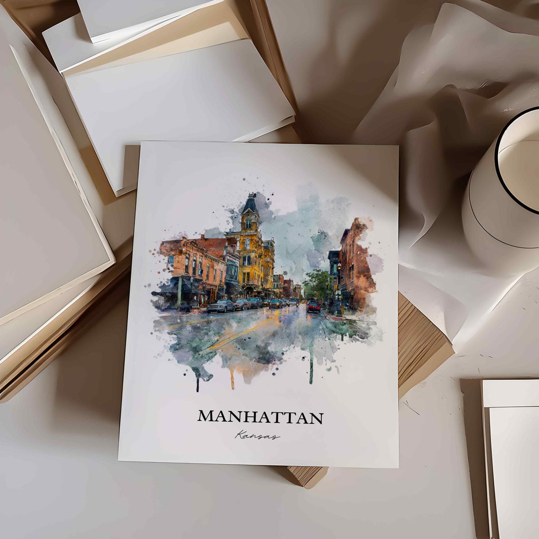 Manhattan, Kansas – Watercolor Art Print