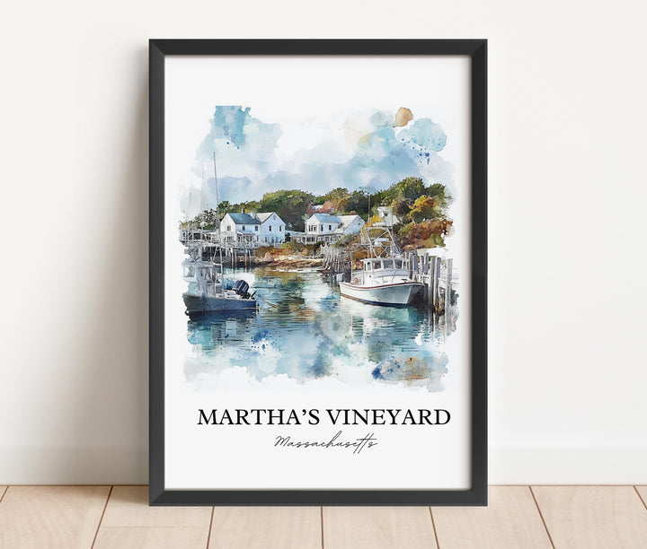 Martha's Vineyard Wall Art, Dukes County Print, Massachusetts Art, Martha's Vineyard Gift, Travel Print, Travel Poster, Housewarming Gift