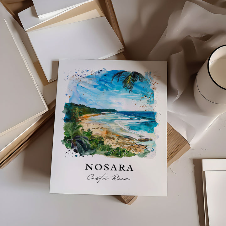 Nosara Costa Rica Wall Art, Nosara Print, Nosara Watercolor Art, Nicoya Peninsula Gift,