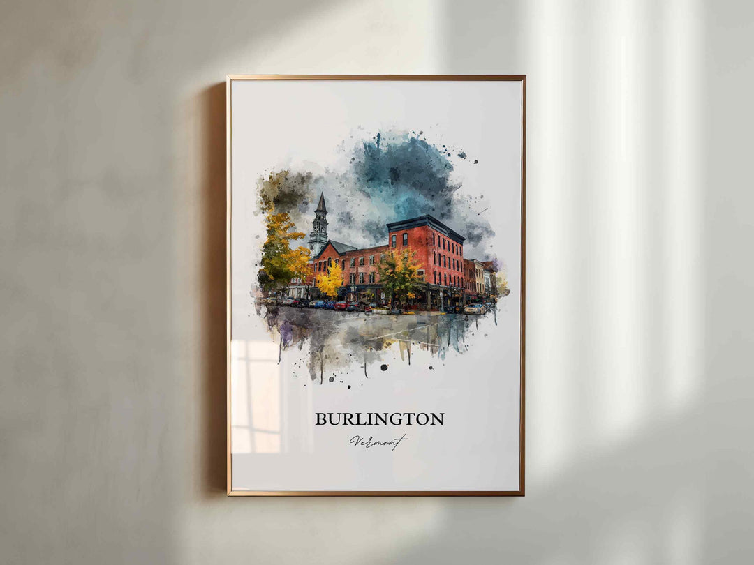 Burlington, Vermont – Watercolor Art Print