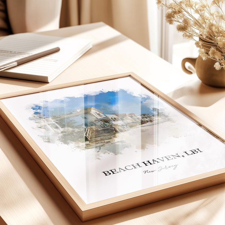 Beach Haven, New Jersey – Watercolor Art Print
