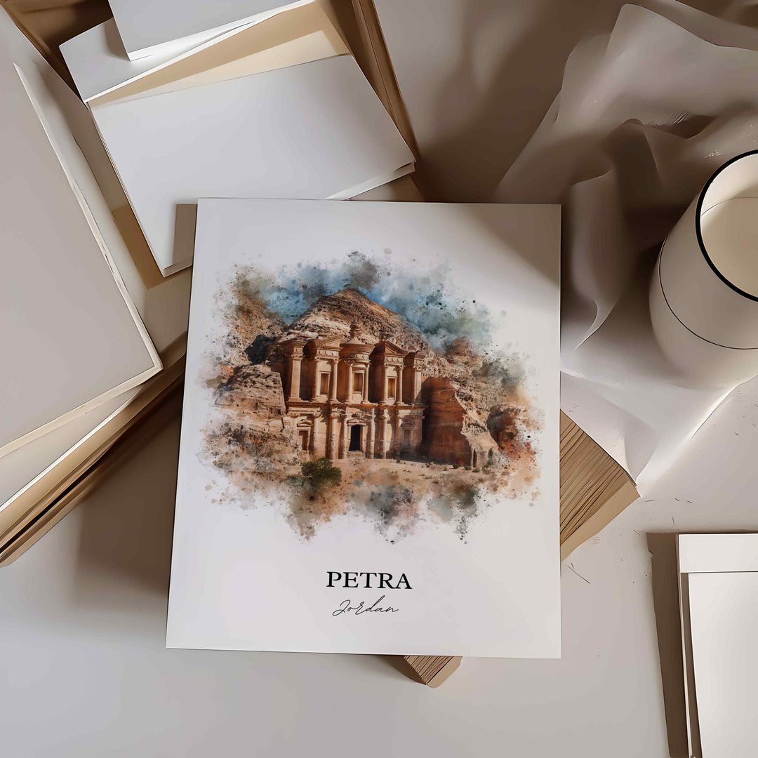 Petra, Jordan – Watercolor Art Print