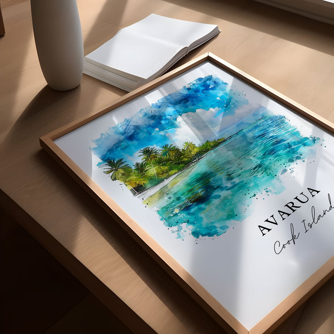 Avarua Wall Art, Avarua Print, Cook Islands Watercolor, Avarua Cook Islands Gift, Travel Poster, Housewarming Gift