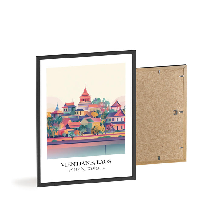Vientiane Laos Art, Vientiane Retro Travel Art, Vientiane Home Decor, Vientiane Gift, Laos Travel Art, Travel Prints, Housewarming Gift