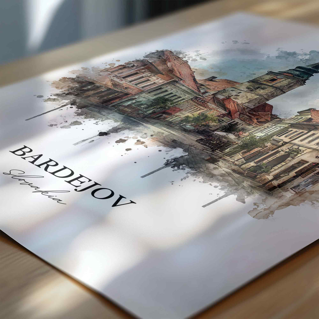 Bardejov, Slovakia – Watercolor Art Print