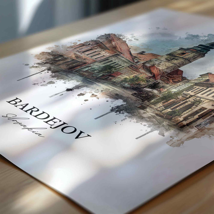 Bardejov, Slovakia – Watercolor Art Print