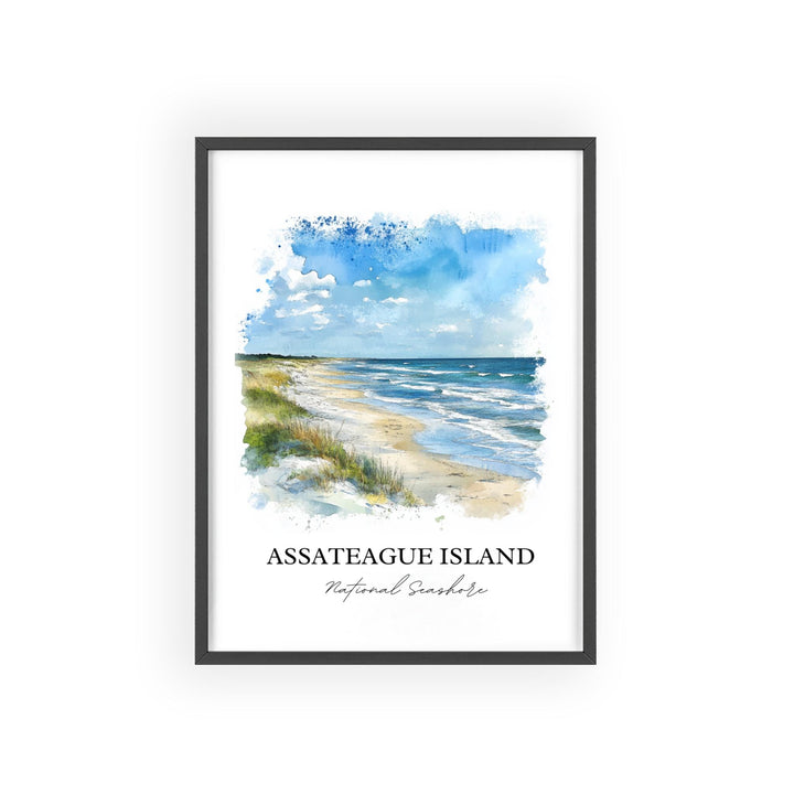Assateague Island Art, Assateague Print, Virginia Watercolor Art, Assateague Island Gift, Travel Print, Travel Poster, Housewarming Gift