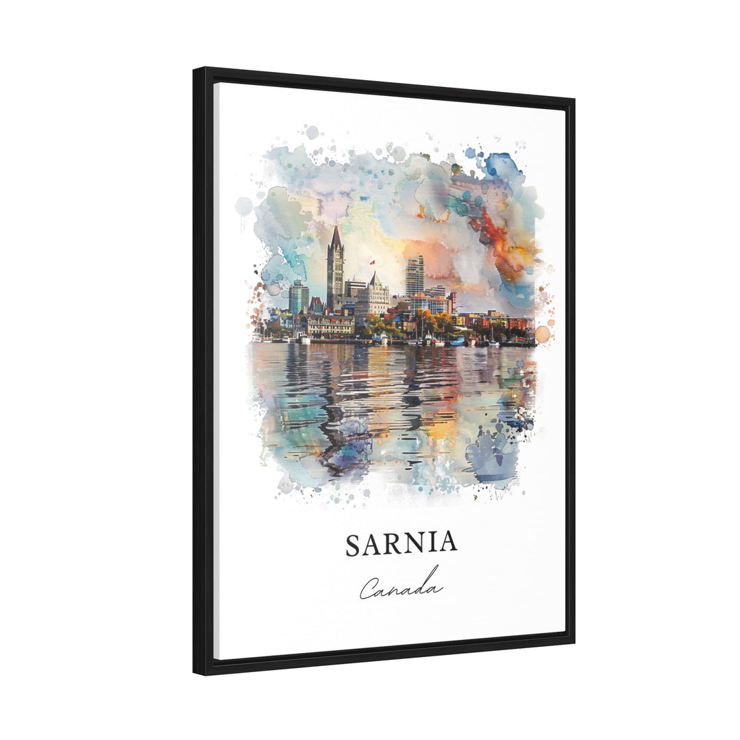 Sarnia Ontario Art, Lambton County Print, Sarnia Watercolor, Sarnia Lambton County Ontatio Gift, Travel Poster, Housewarming Gift