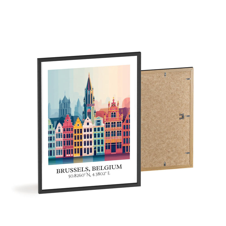 Brussels Art, Brussels Retro Travel Art, Brussels Home Decor, Brussels Belgium Gift, Belgium Travel Art, Travel Prints, Housewarming Gift