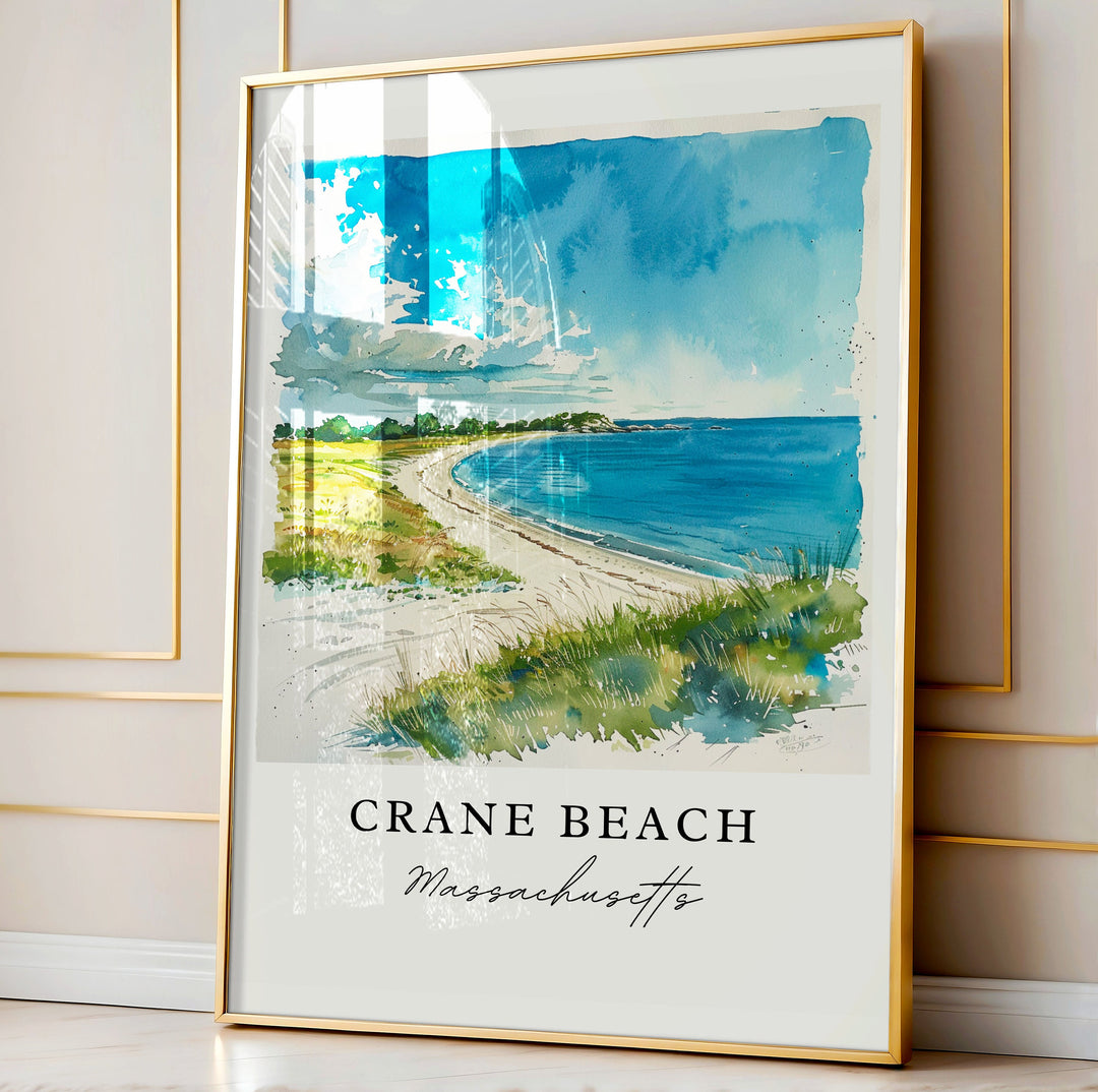 Crane Beach MA Art, Crane Beach Print, Ipswich Wall Art, Ipswich MA Gift, Travel Print, Travel Poster, Travel Gift, Housewarming Gift