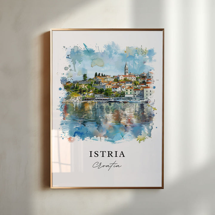 Istria Croatia Wall Art, Istria Print, Istria Croatia Watercolor, Gulf of Trieste Gift,