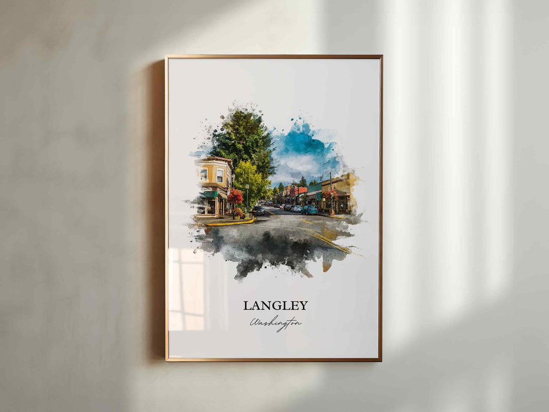 Langley, WA – Watercolor Art Print